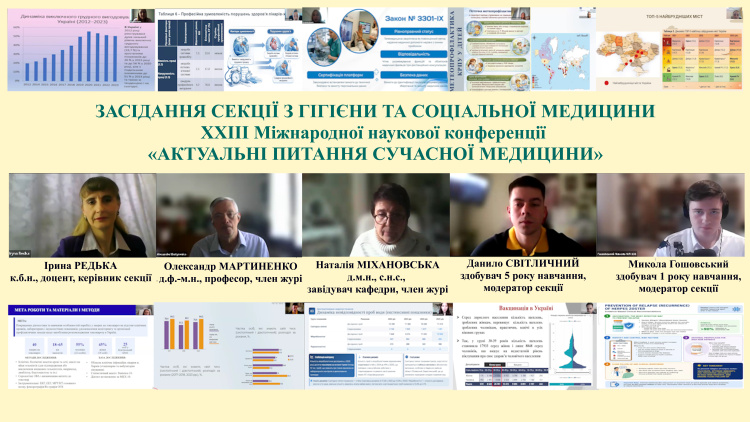 Засідання секції «Гігієна та соціальна медицина» в межах ХХІІІ міжнародної наукової конференції «Актуальні питання сучасної медицини»
